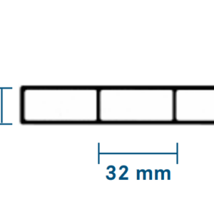 16 mm Stegplatten, Acryl, Highlux Sunstop Sky und C-Struktur