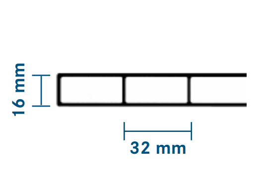 16 mm Stegplatten, Acryl, Highlux Sunstop Sky und C-Struktur – Bild 2